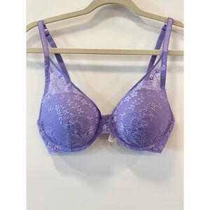 GUC Auden 34C Purple Lace Bra Push Up Punge Coverage Underwire Bra Lavender